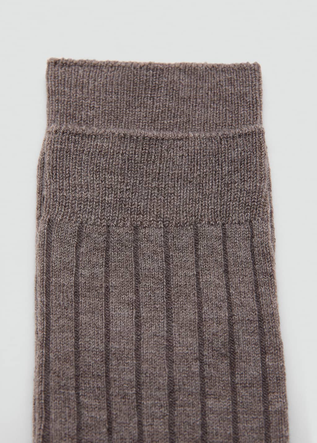 Mango Chaussettes Laine Mélangée Maille Côtelée Marron Moyen - Femme - Taille Unique -  In Brown