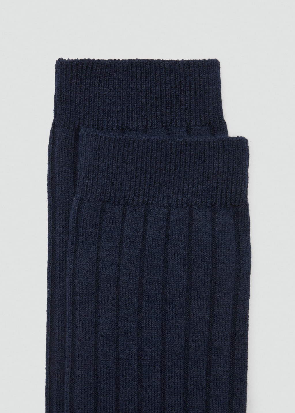 Mango Chaussettes Laine Mélangée Maille Côtelée Bleu Marine - Femme - Taille Unique -  In Blue