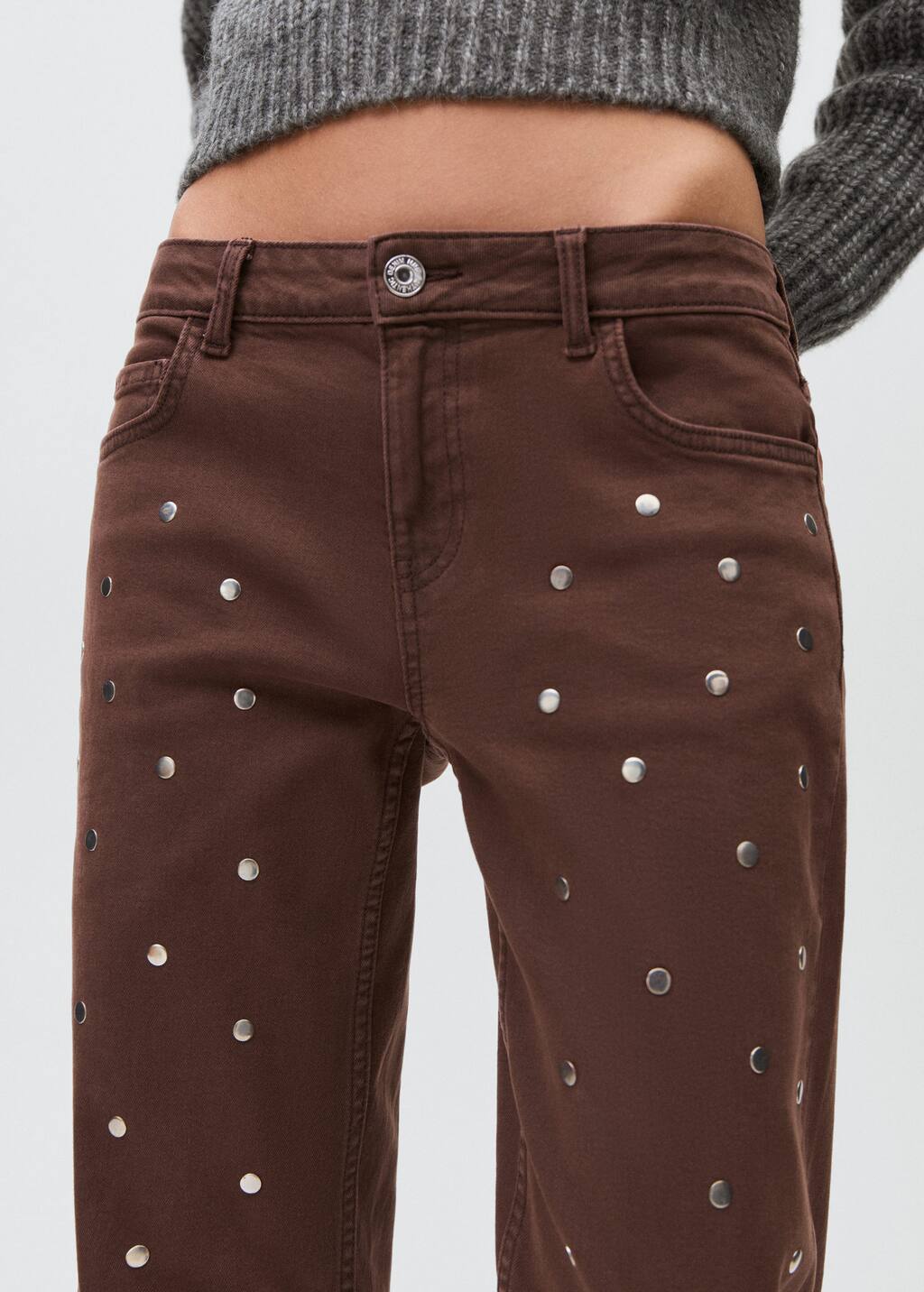 Straight-fit jeans with studs