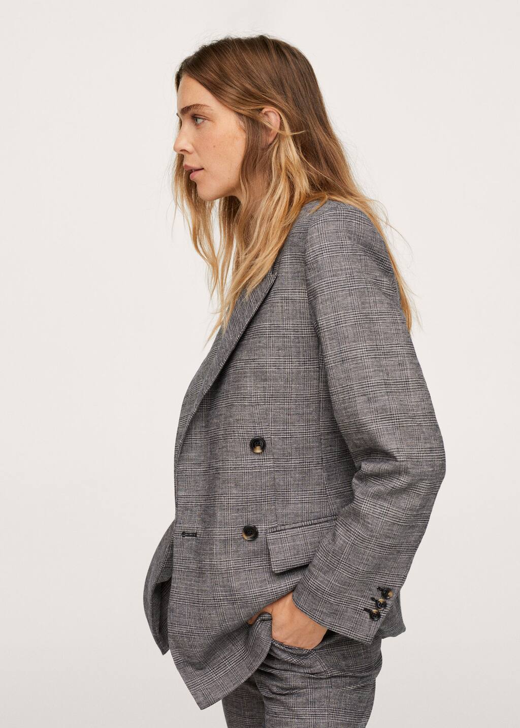 grey wool blazer womens