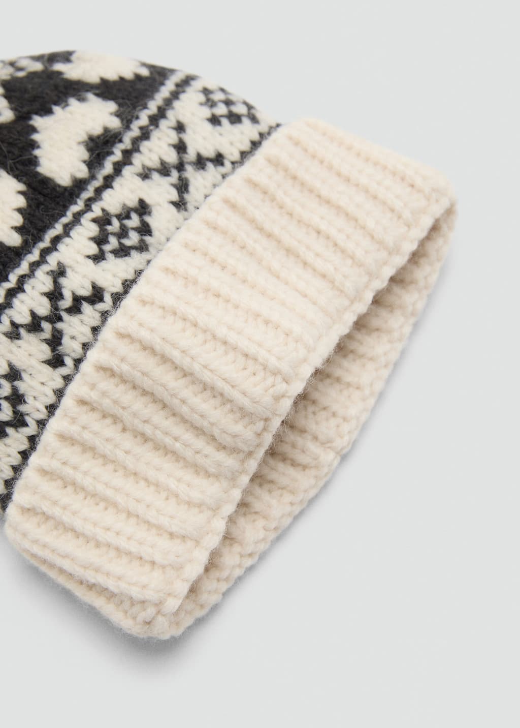 Mango Knitted Pom-pom Hat Ecru In Neutral