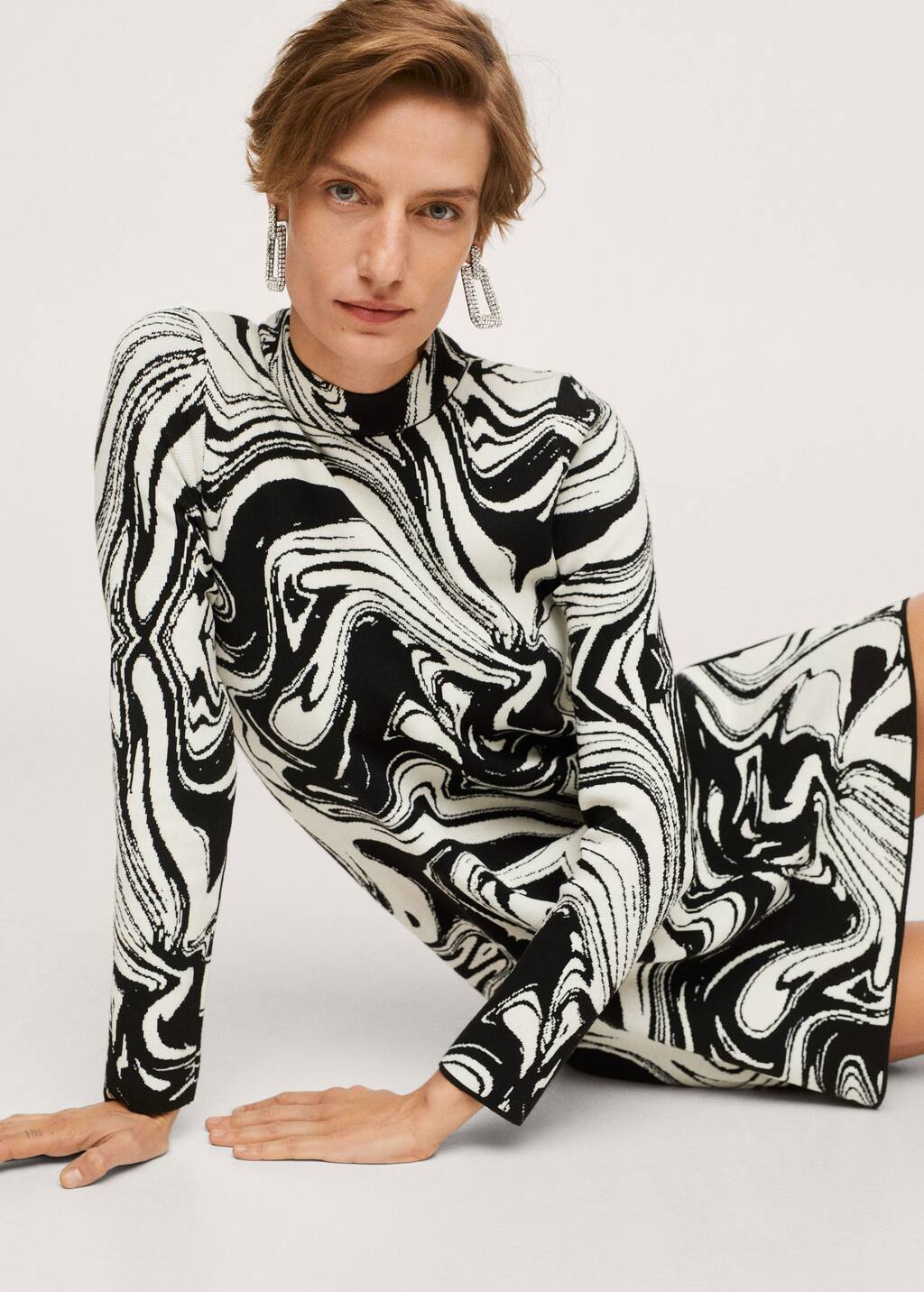 mango jacquard dress