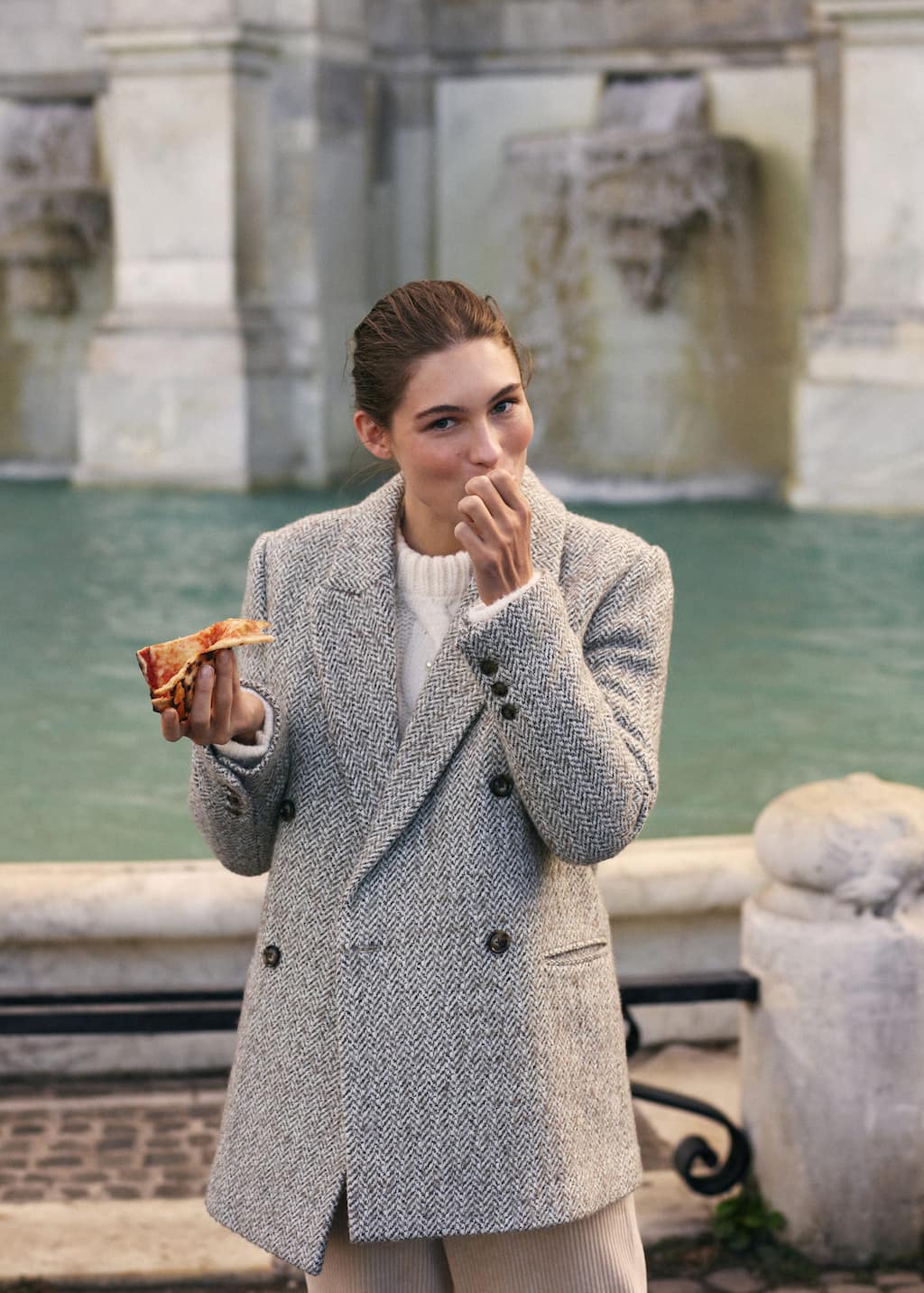 mango herringbone coat