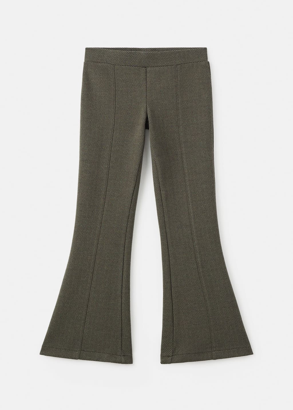 Mango Flared Leggings Khaki In Green