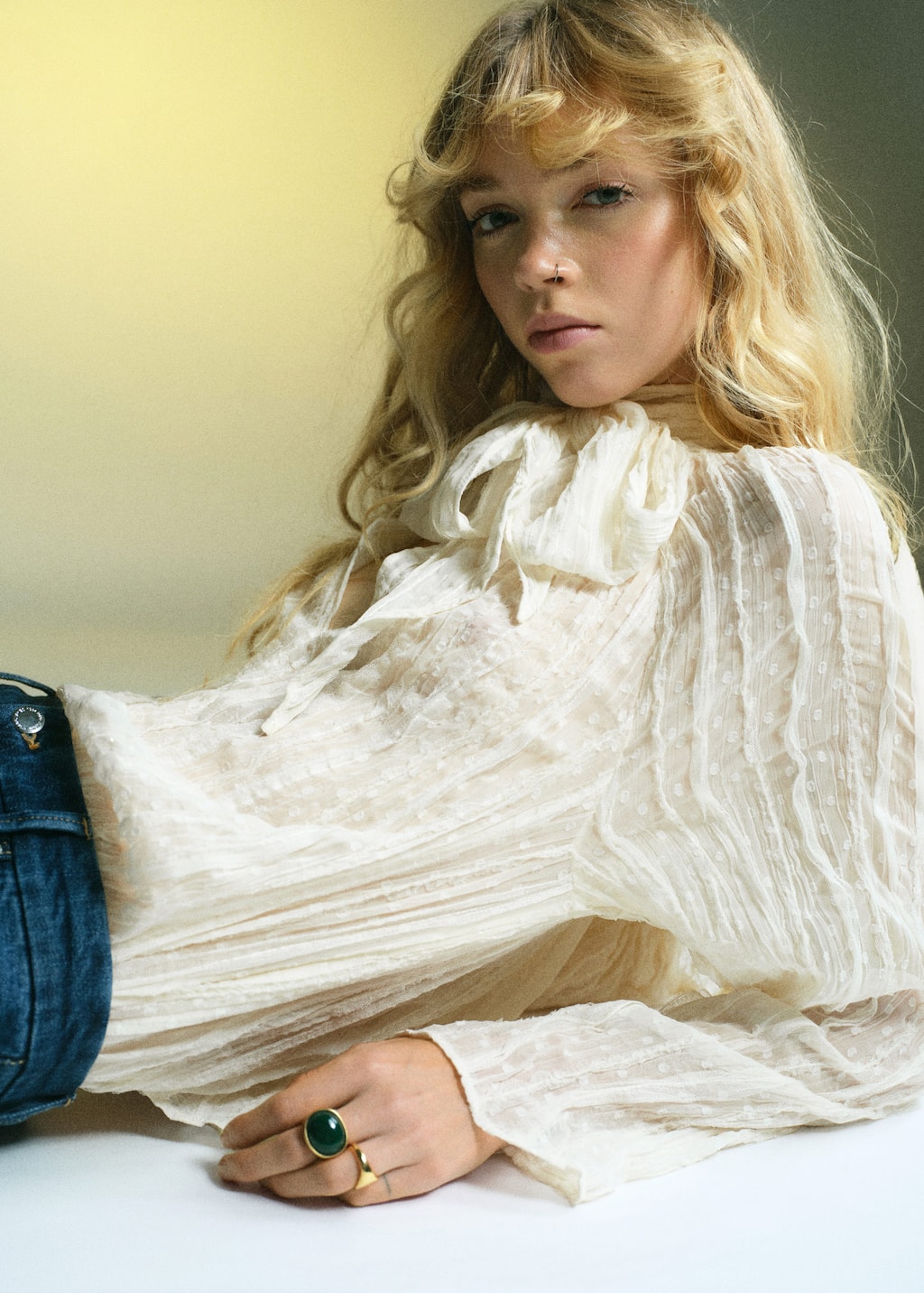 Bow textured Top