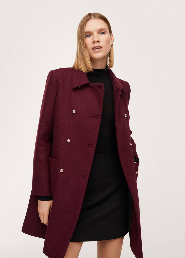 Doublebreasted wool coat Women Mango USA