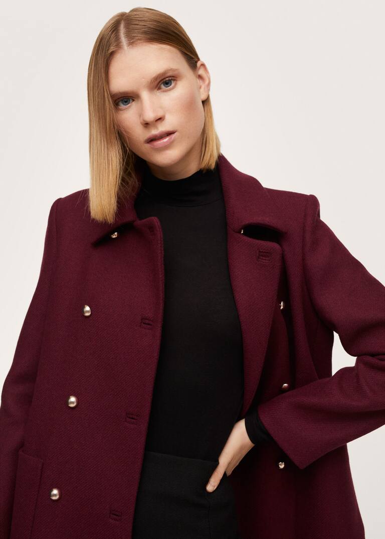 Doublebreasted wool coat Women Mango USA