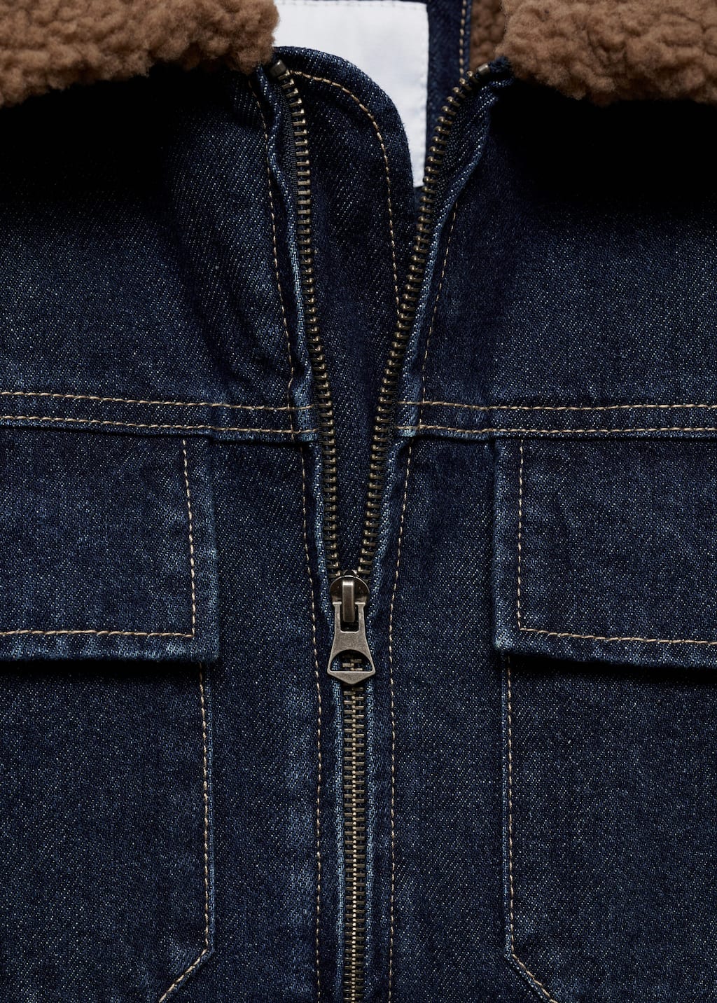 Denim jacket with shearling lining