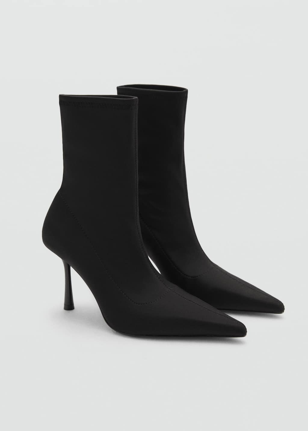 Mango Heel Sock Boots Black In Black