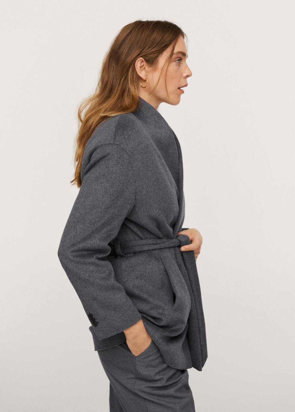 mango wool belted coat