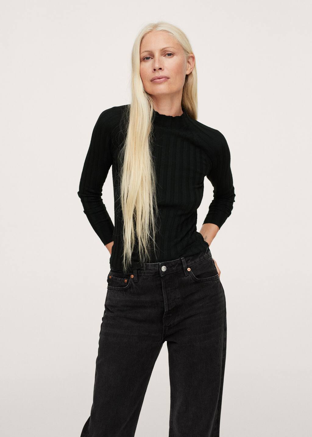 mango high collar sweater