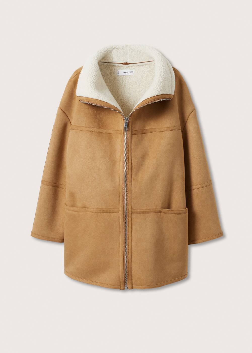 mango faux shearling oversized coat