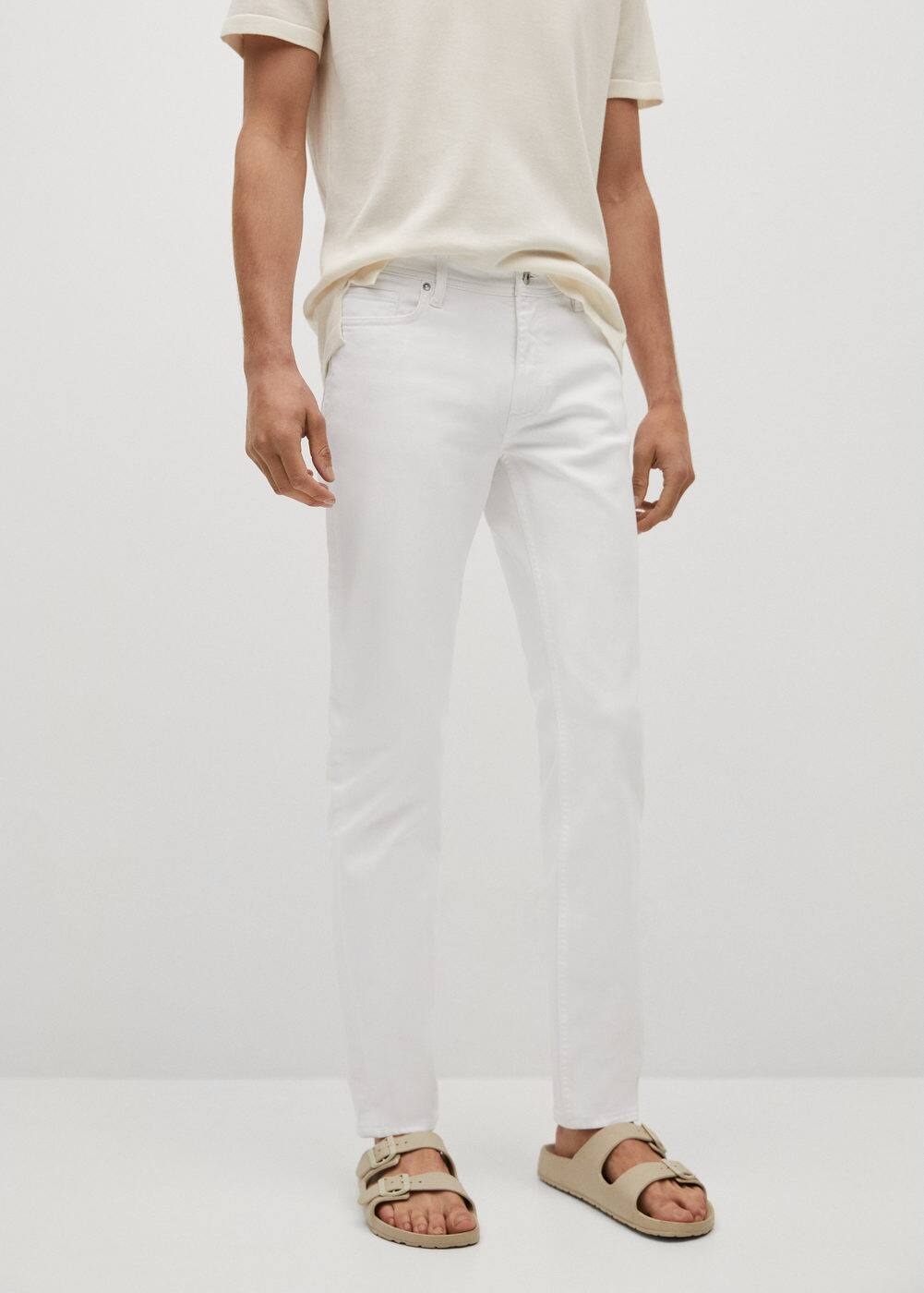 Slim fit white jan jeans Man Mango Man India