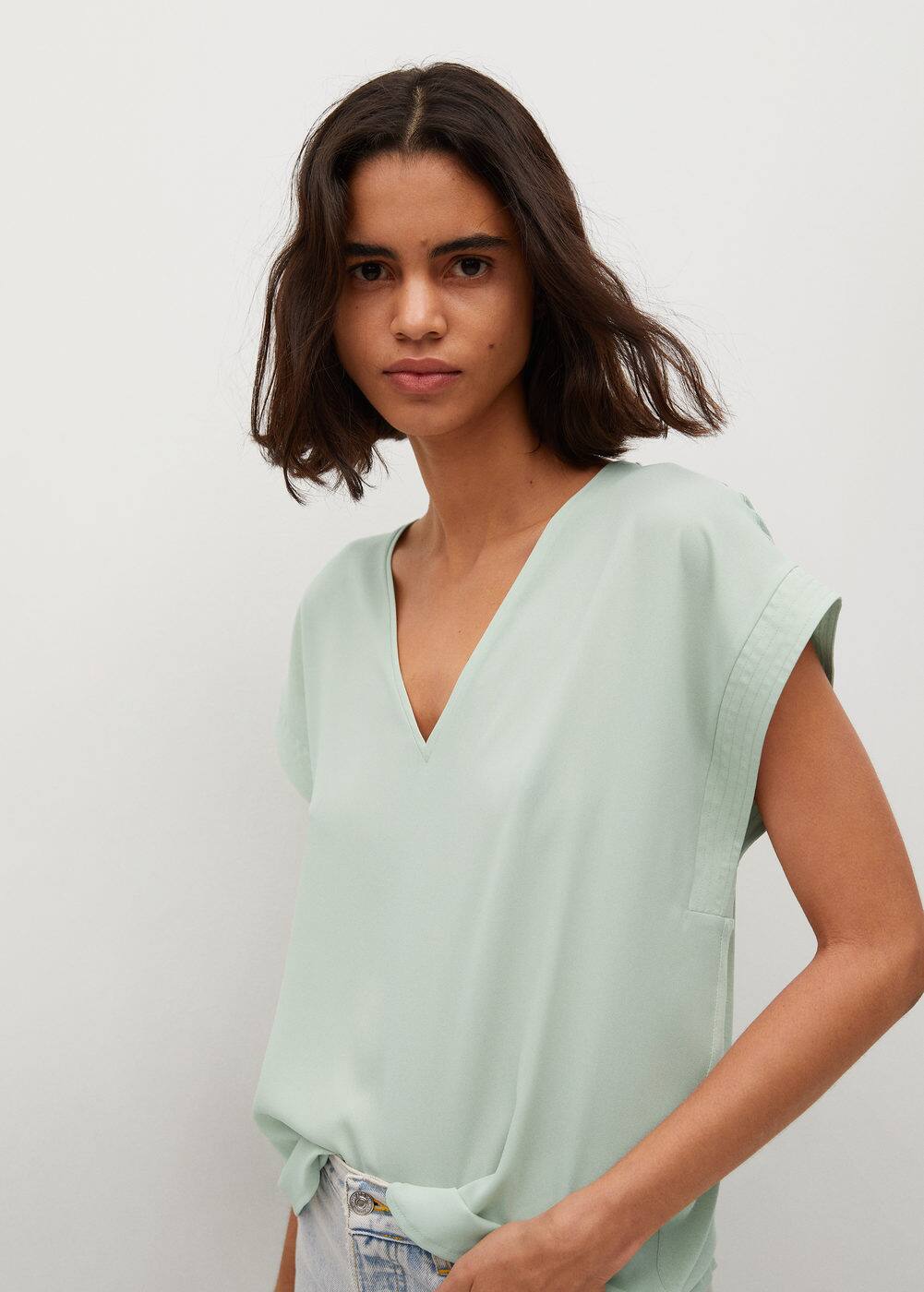 T shirt Fluida Oversize Mulher Mango Portugal t-shirt-fluida-oversize-mulher-mango-portugal