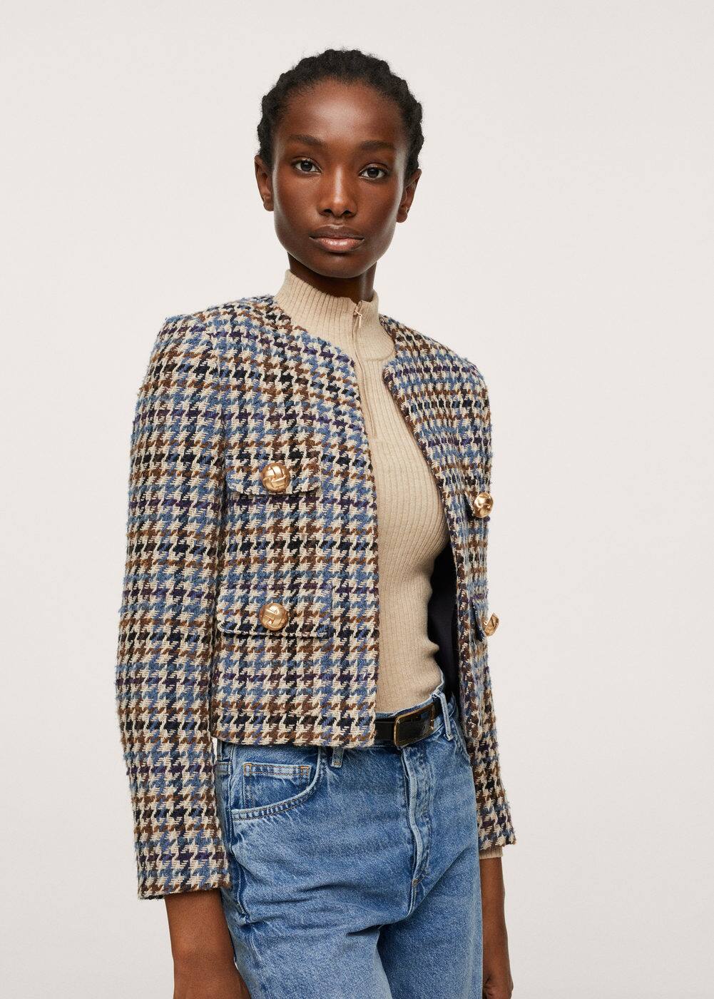 Houndstooth jacket Woman Mango The Philippines