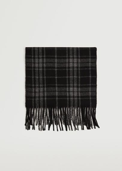 Шарф из шерсти в клетку - Wood Mango