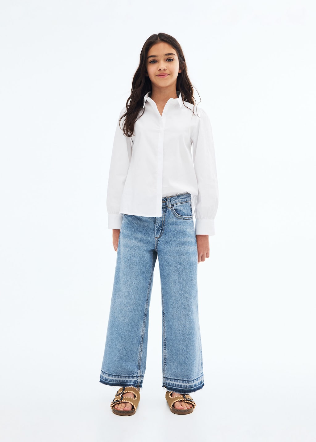 Mango Jeans Culotte Mid-waist Comfort Medium Blue In Blue