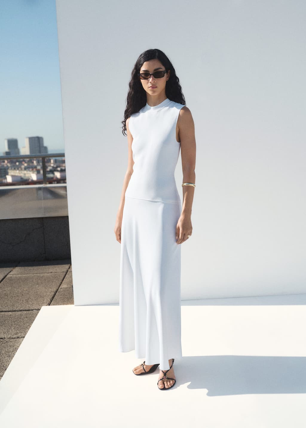Mango Robe Longue Combinée Blanc - Femme - Xxl -  In White