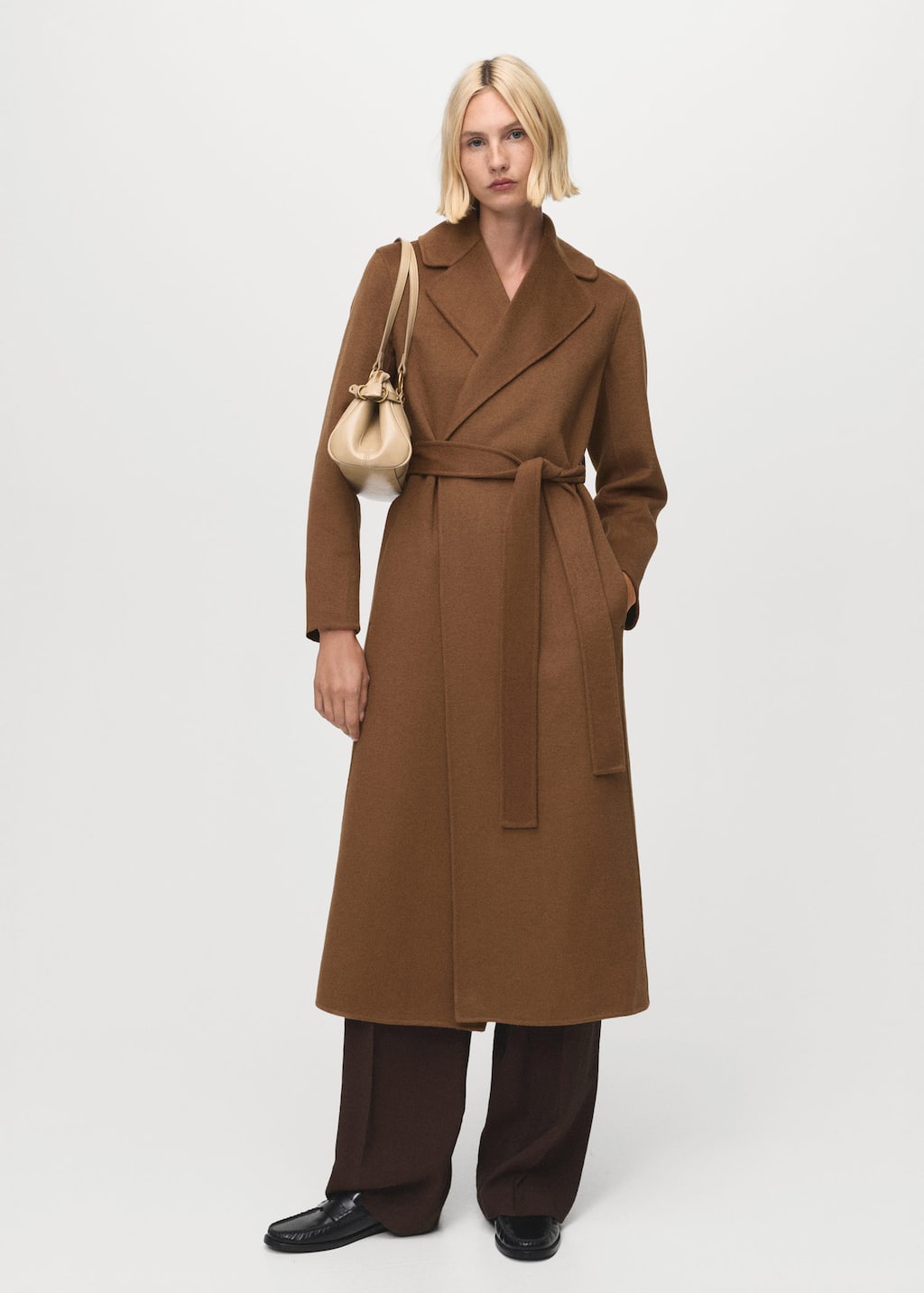 Mango Manteau Marron Moyen - Femme - Xxl -  In Brown