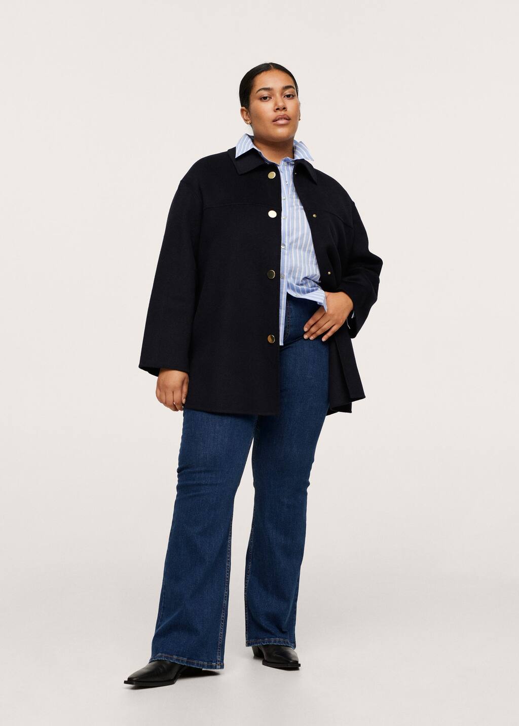 mango buttoned wool coat