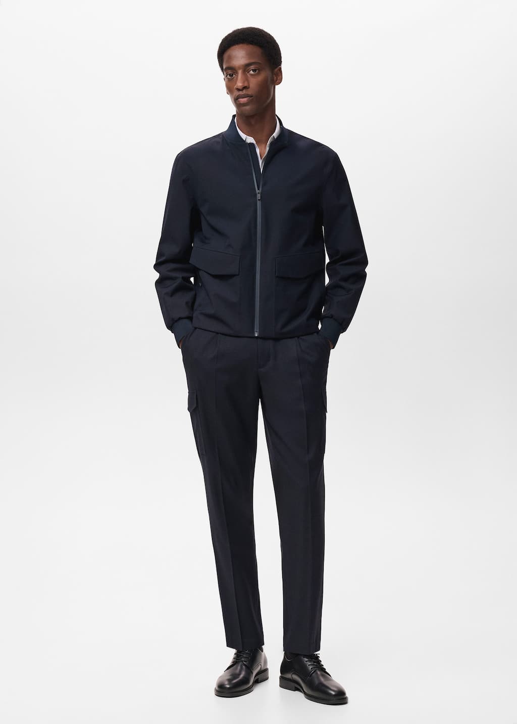 Mango Man Technical Waterproof Jacket Navy In Blue
