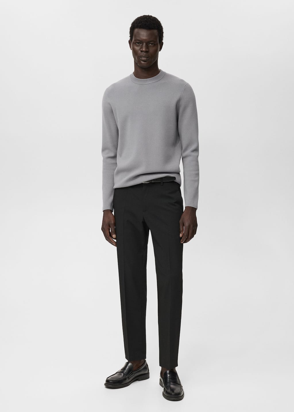 Mango Man Medium-knit Regular-fit Sweater Grey In Gray