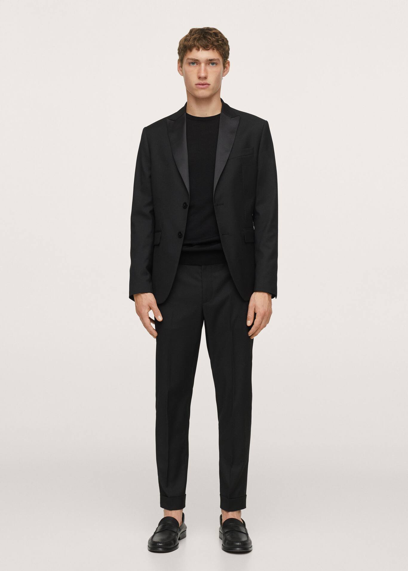 Satin lapels suit blazer Men MANGO OUTLET USA