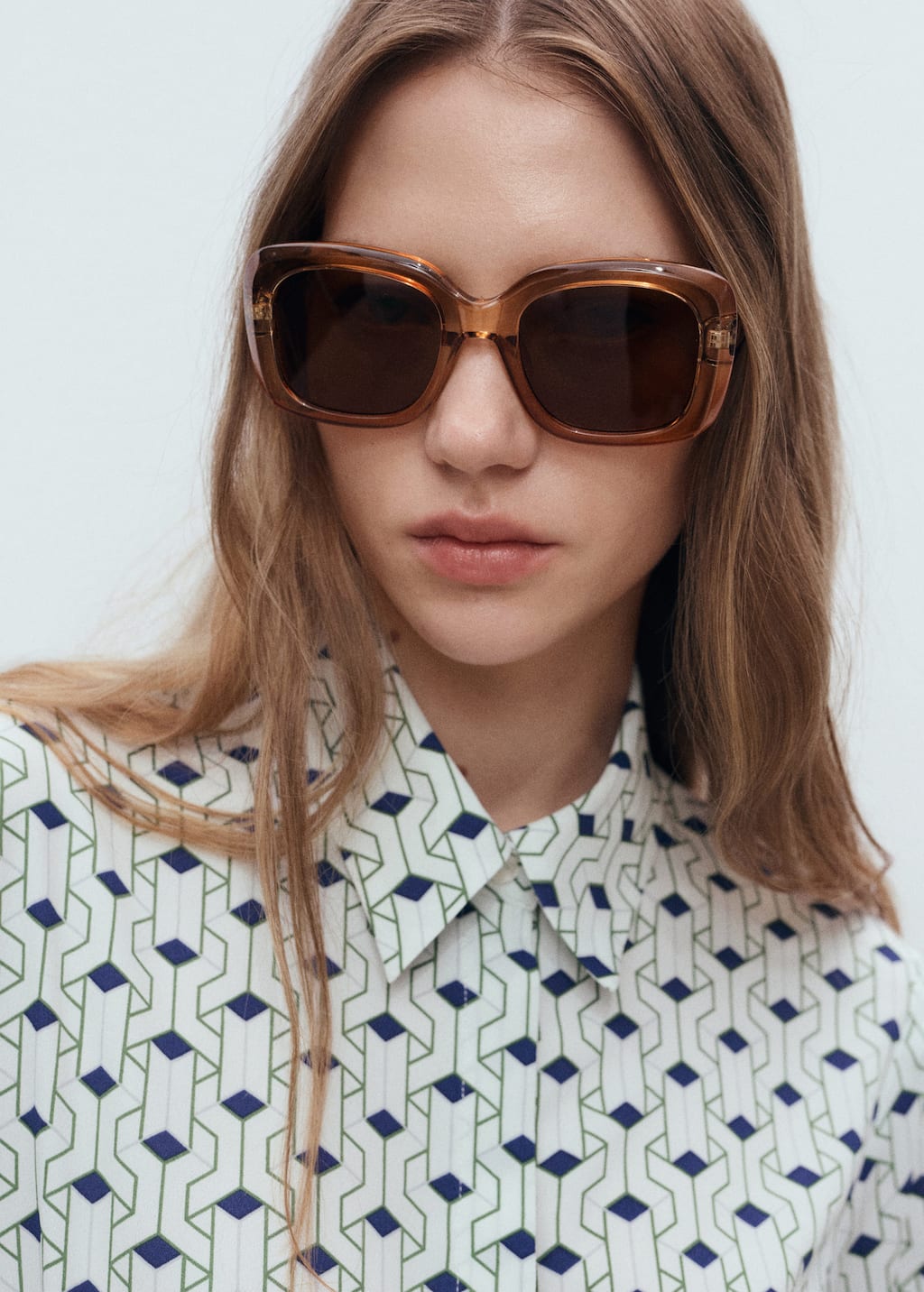 Squared frame sunglasses peach - Woman - One size - MANGO