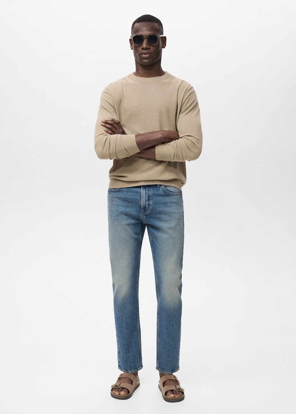 Mango Man Jean Ben Tapered-fit Bleu Moyen Vintage - Homme - 46 -