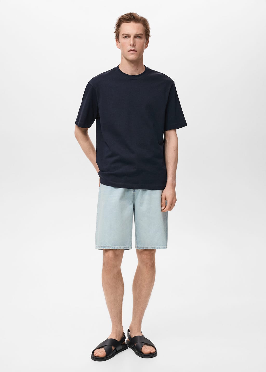 Mango Man T-shirt 100 % Coton Relaxed-fit Bleu Marine Foncé - Homme - Xxl -