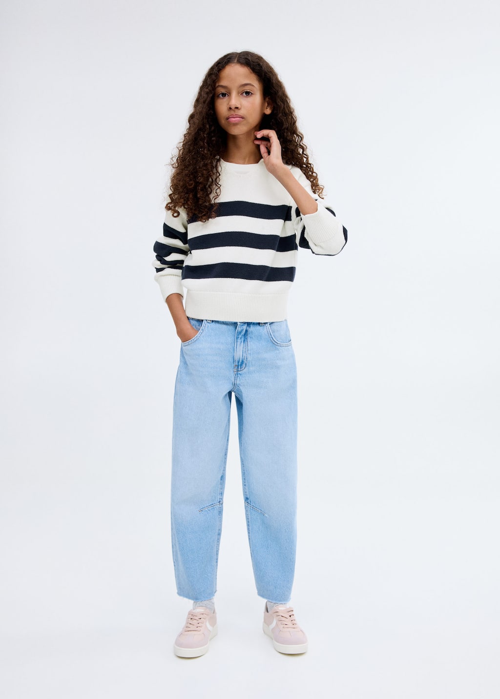 Knitted polo-neck sweater