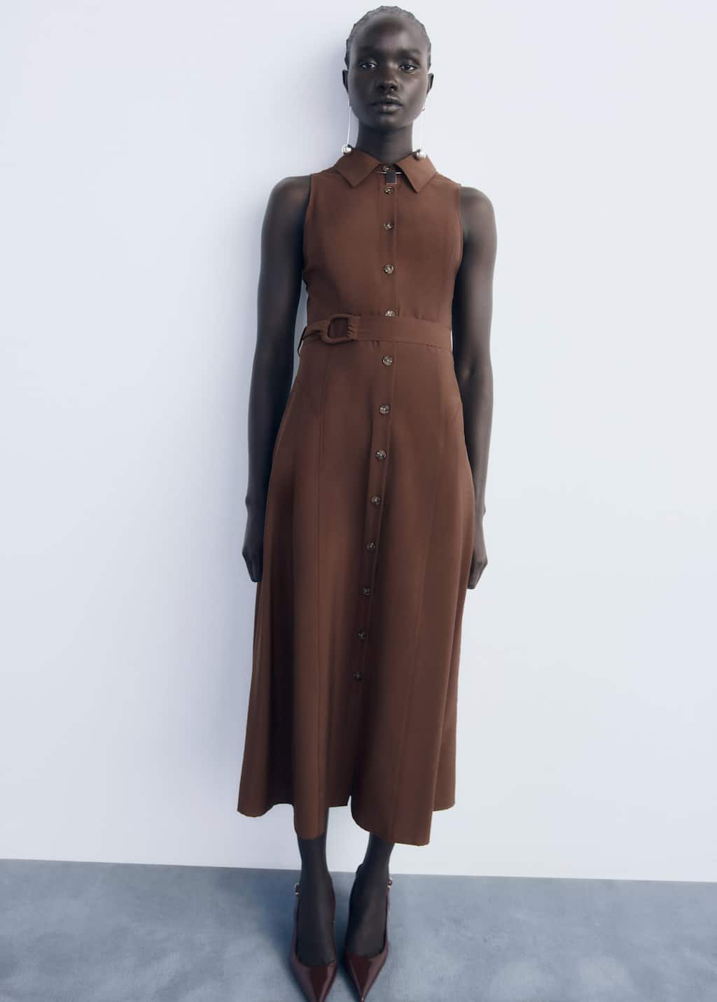 Belt shirt dress