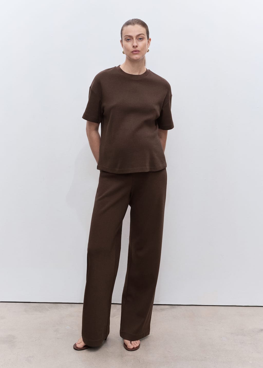 Mango Cotton Maternity T-shirt Brown In Brown