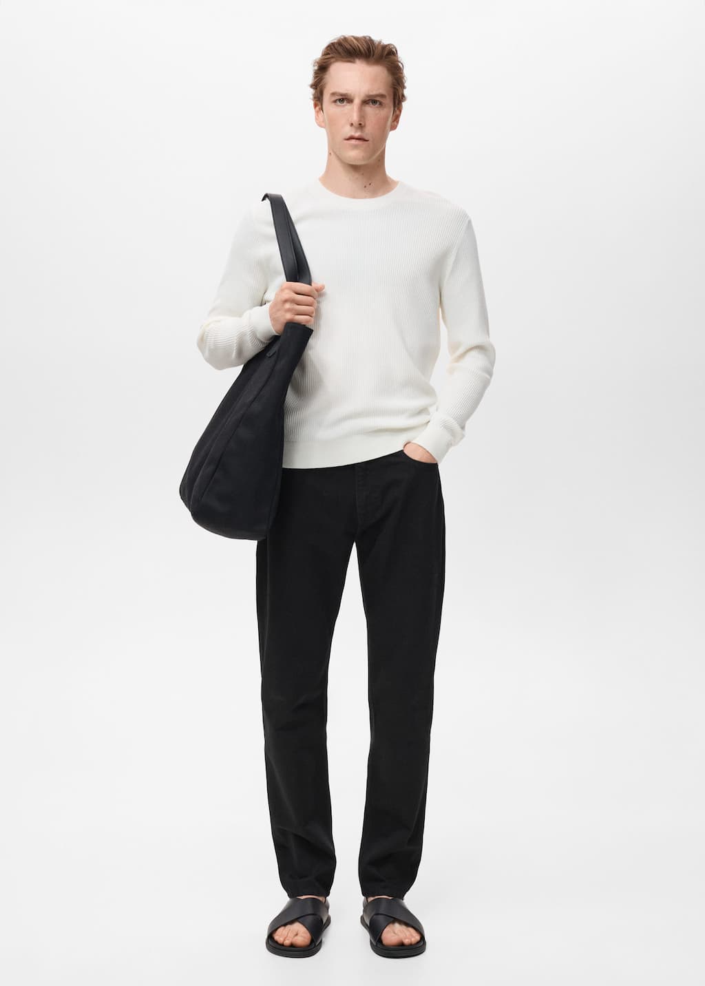 Mango Man Bob Regular-fit Jeans Black Denim