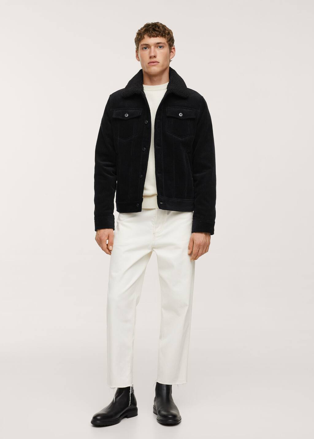 mango faux shearling lined coat