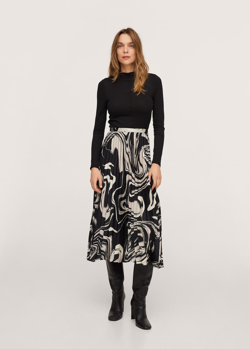Printed pleated skirt - mango