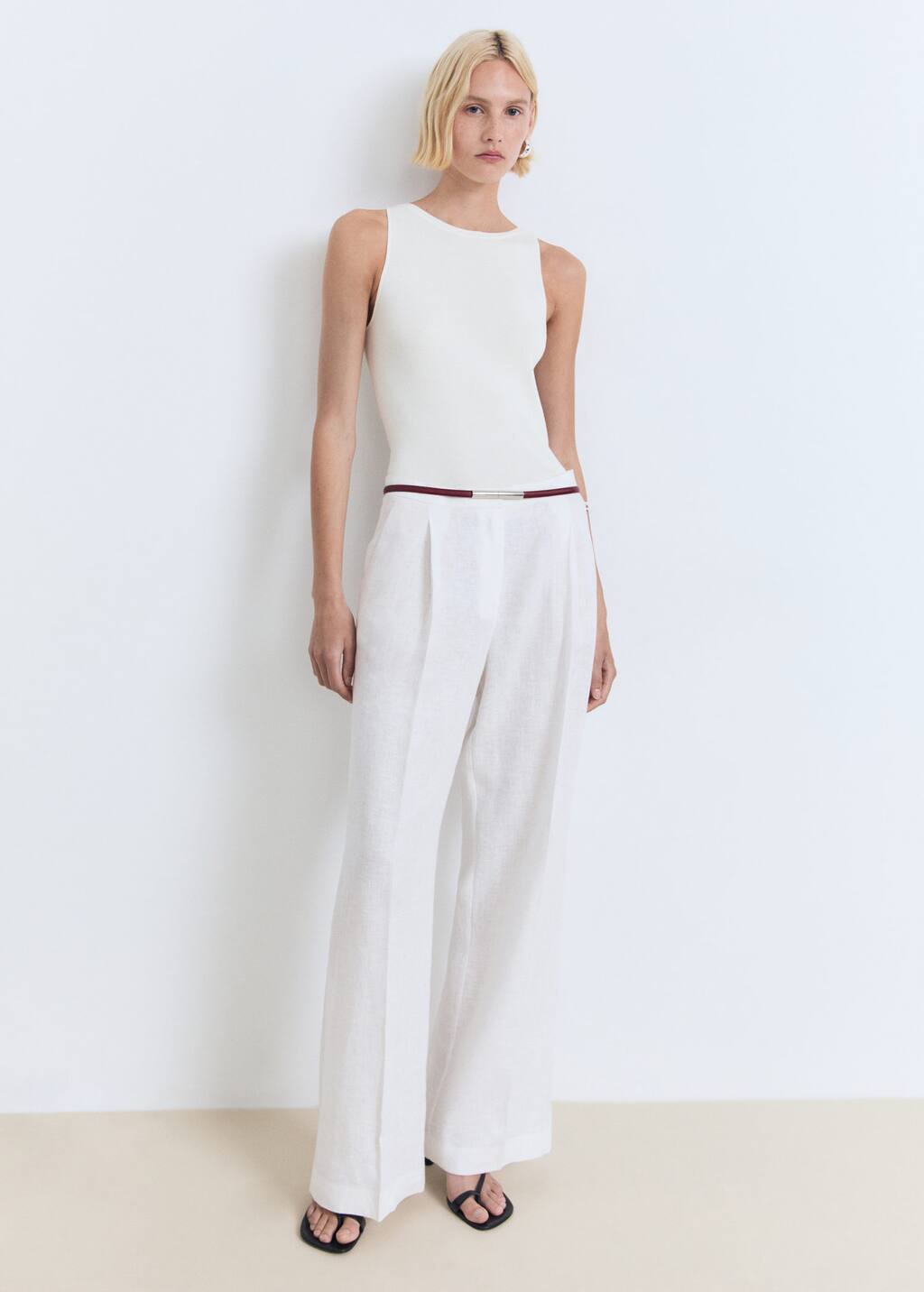 Mango Fine-knit Top Off White In White