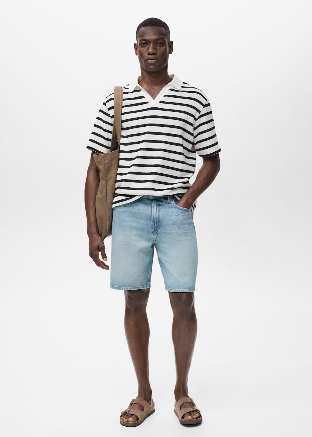 Mango Man Bermuda En Jean Regular-fit Bleu Moyen - Homme - 48 -