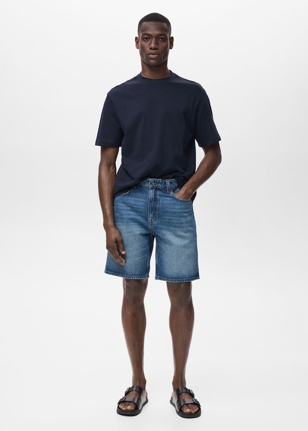 Mango Man Bermuda En Jean Regular-fit Bleu Foncé - Homme - 48 -