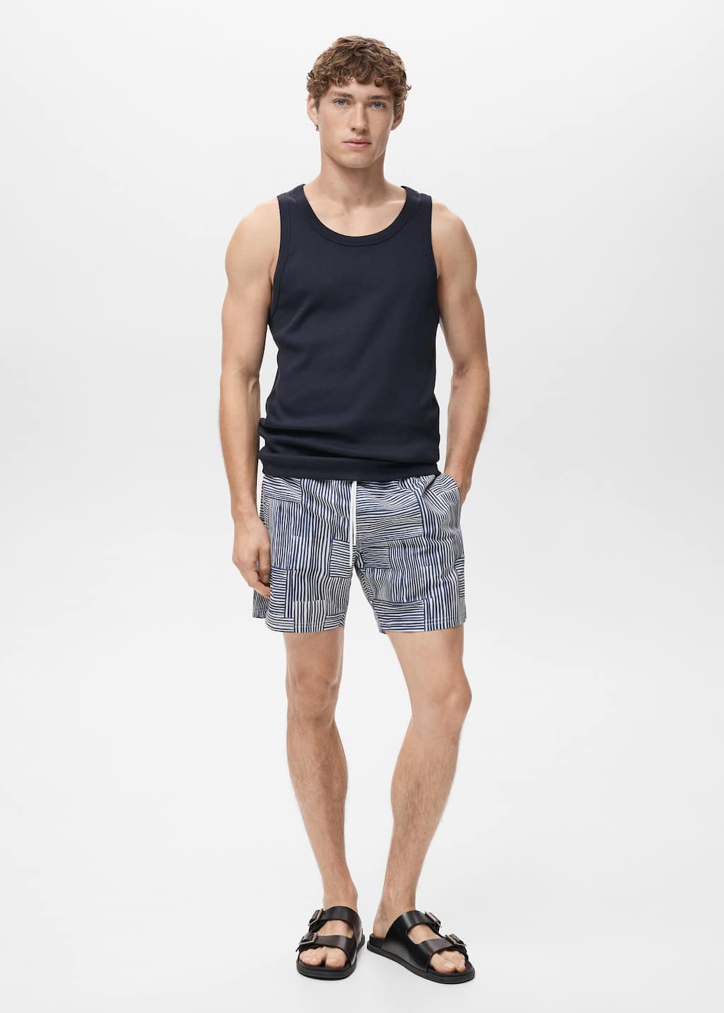 Mango Man Maillot Multirayures Bleu - Homme - Xl -
