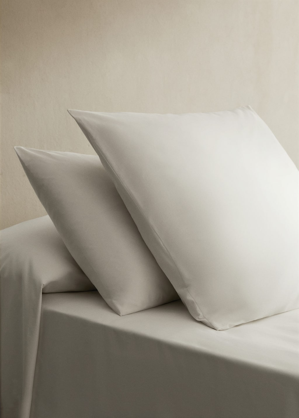 Mango Home Two Cotton Percale Pillowcases 60x60cm Ecru In Neutral