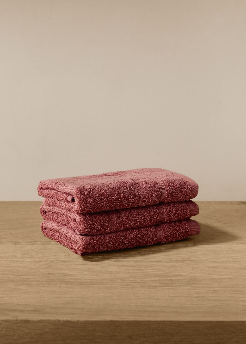 Mango Home Lot De 3 Serviettes Coton Bouclette Fraise - Home - 30x30cm -