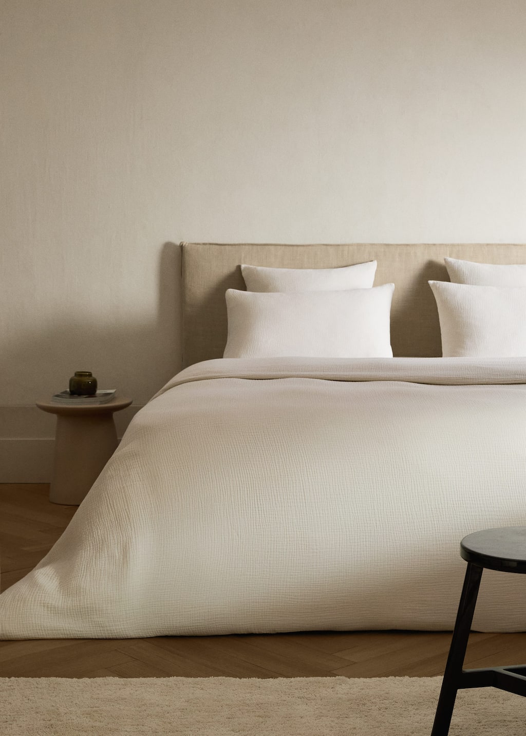 Mango Home Cotton Gauze Duvet Cover For 150/160 Cm Bed Ivory White