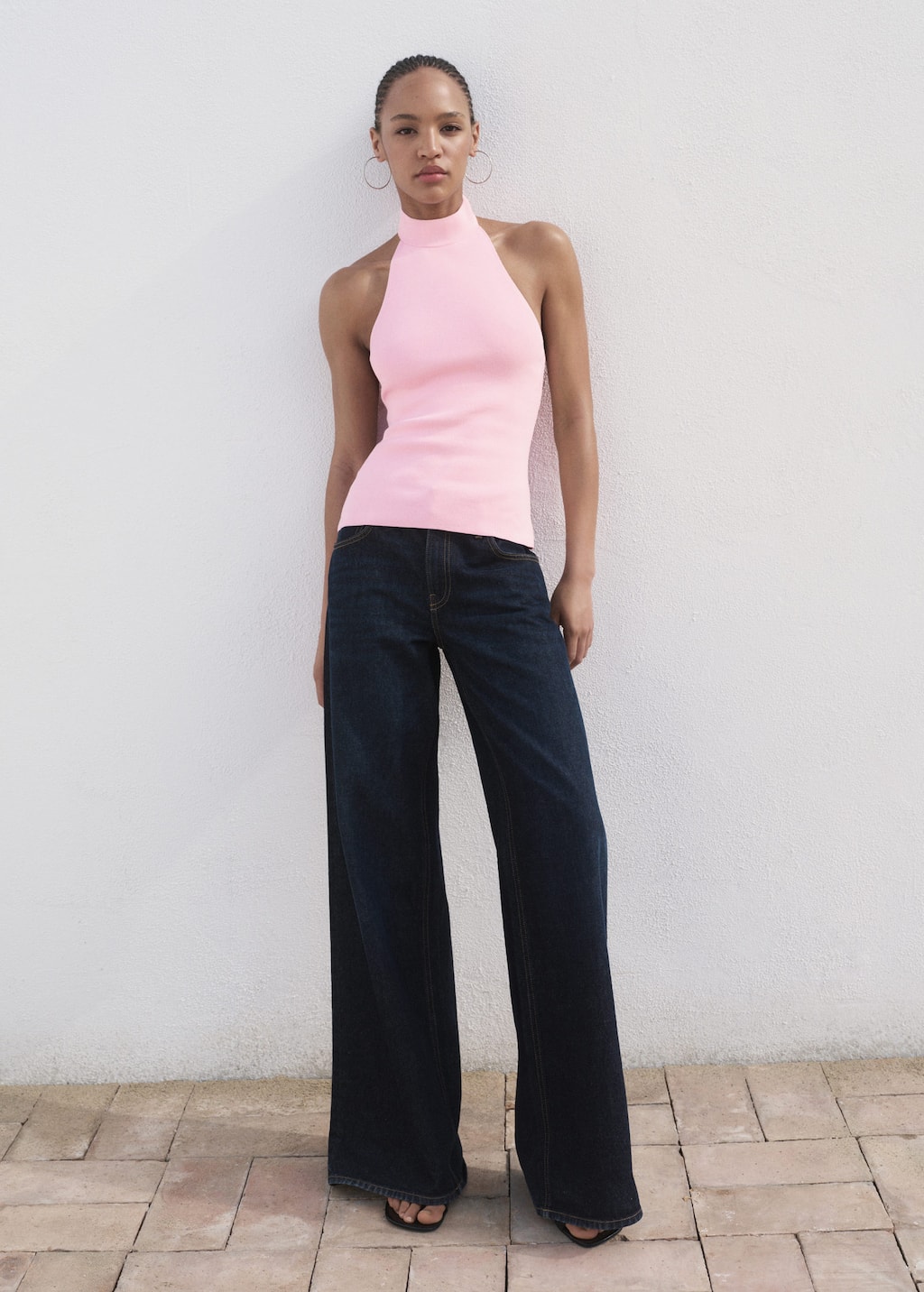 Mango Top Maille Emmanchures Américaines Rose Pastel - Femme - M - In Pink