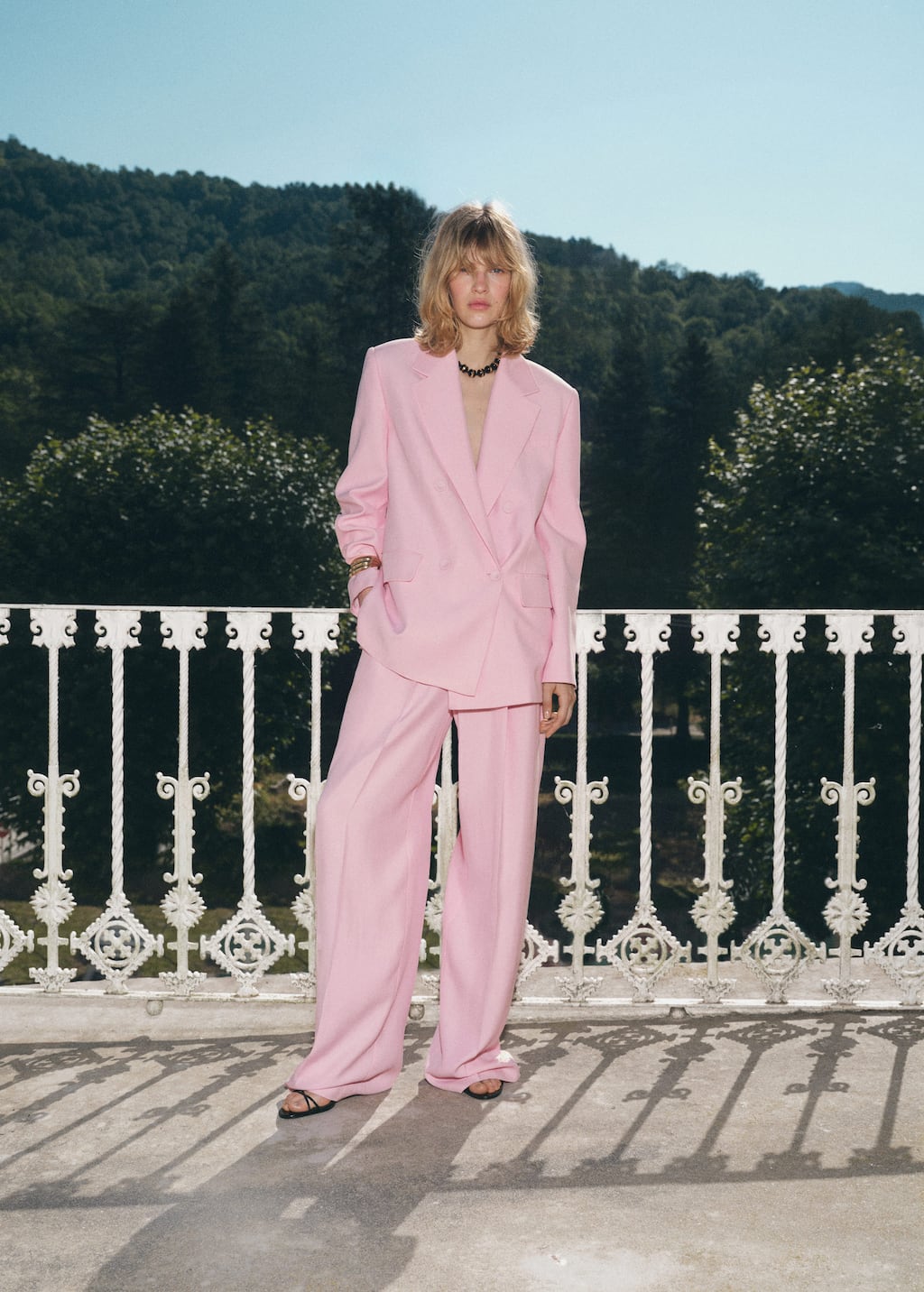 Mango Blazer Costume Double Boutonnage Rose - Femme - Xs -  In Pink