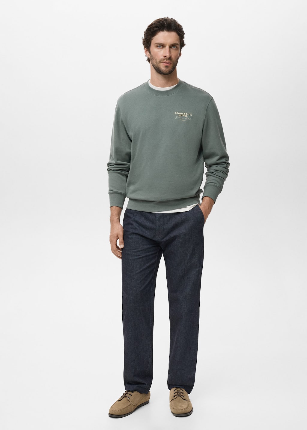 Mango Man Sweatshirt In Green
