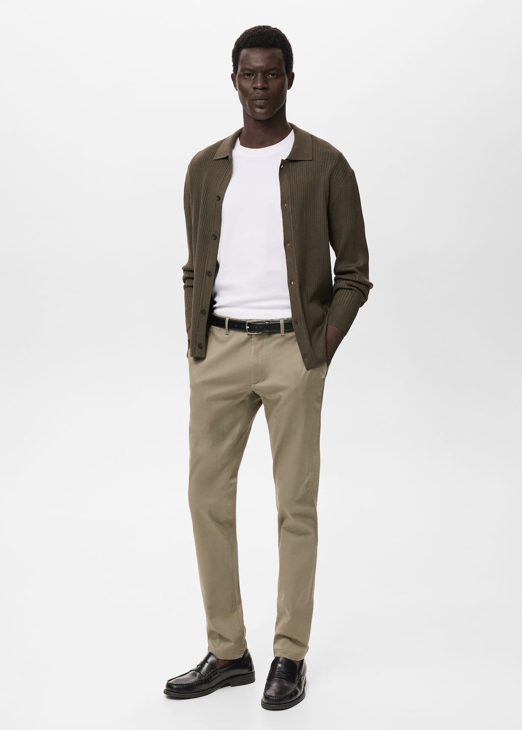 Mango Man Slim Fit Serge Chino Trousers Mink Grey In Gray