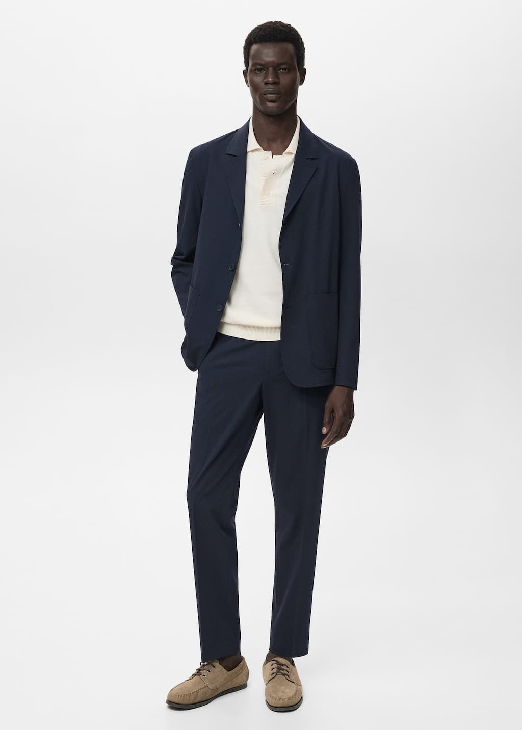 Mango Man Slim-fit Suit Jacket With Pockets Navy In Blue