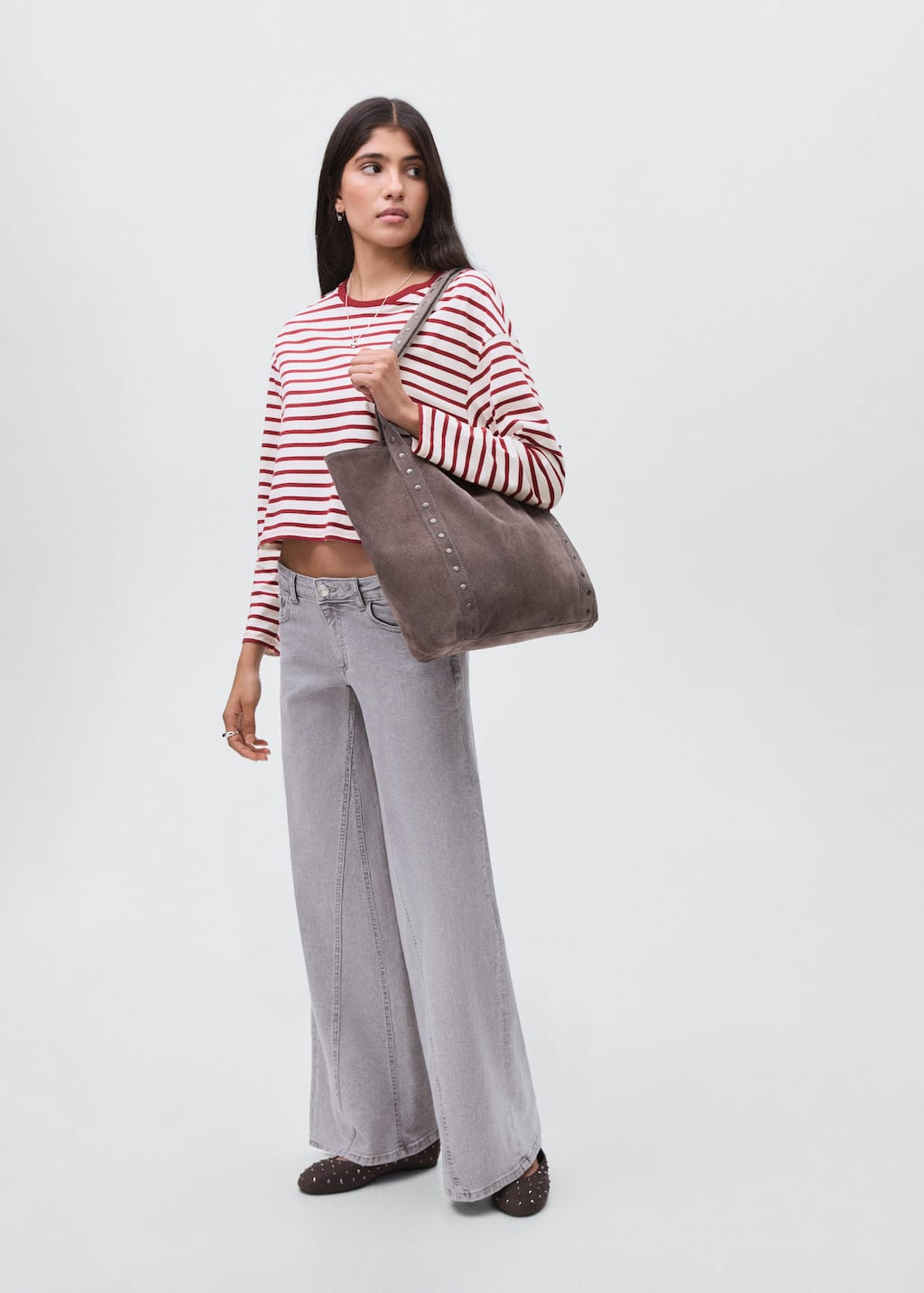 Mango Teen T-shirt Coton À Rayures Grenat - Fille - L -