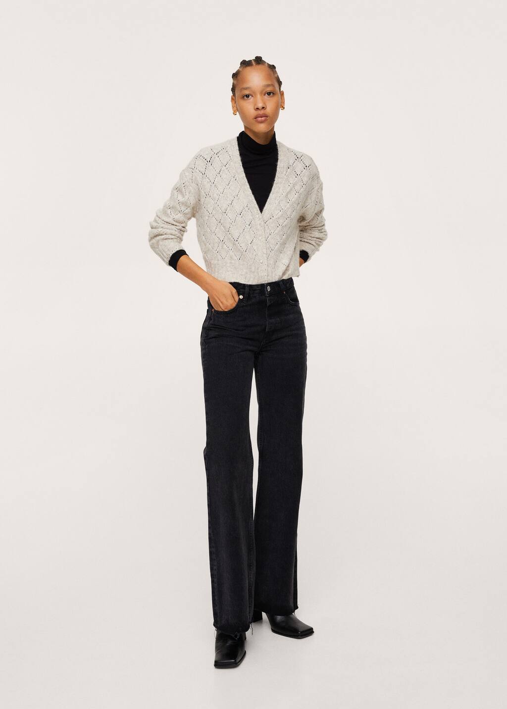mango cropped cardigan